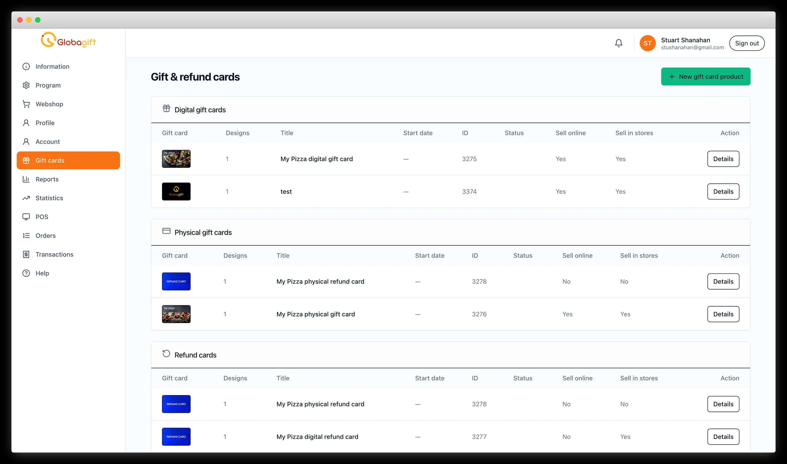 Program management screenshot