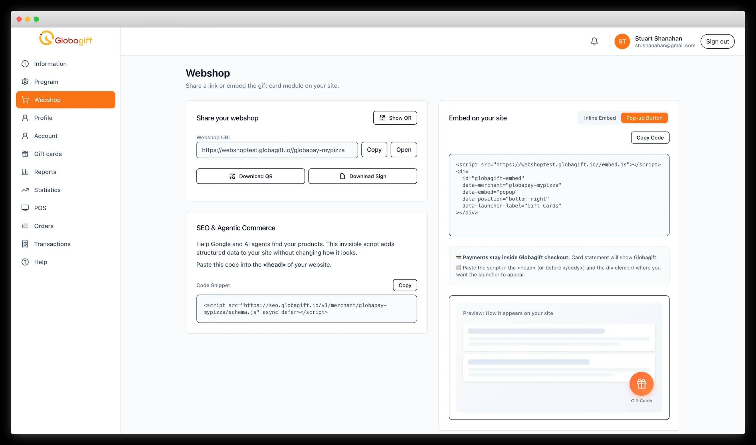 Low-code embed screenshot