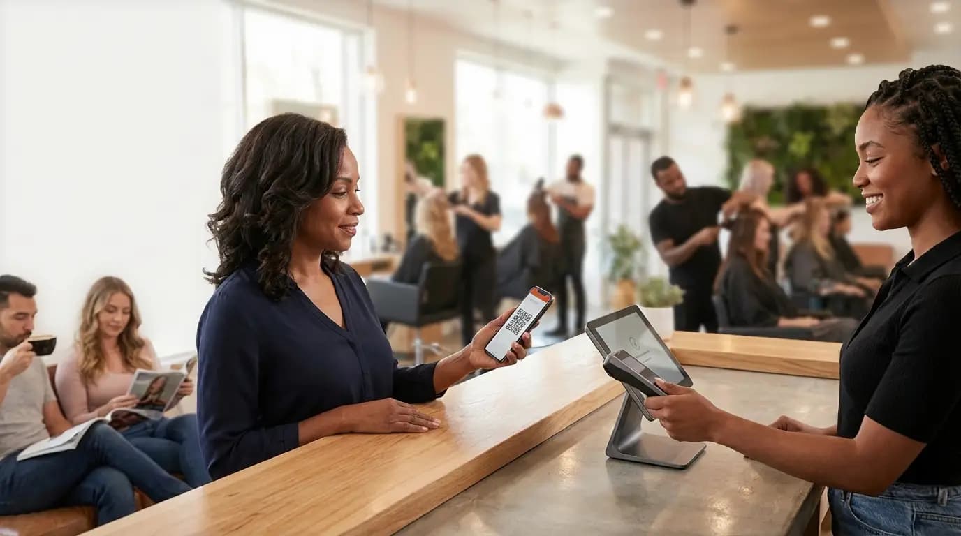 Salon owner managing digital gift cards